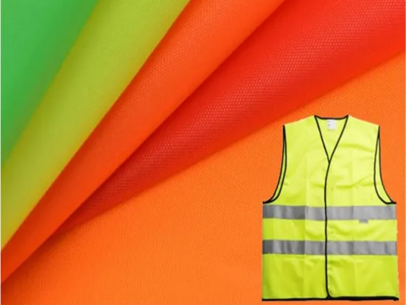 Fluorescerande 210d polyester Oxford-tyg för säkerhetsväst